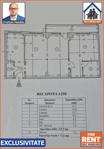 Sector 4. De inchiriat: Probabil cel mai mare apartament cu 2 camere